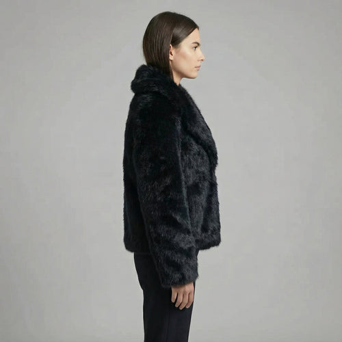 Classy Fuzzy Long Sleeve Coat for Everyday Wear