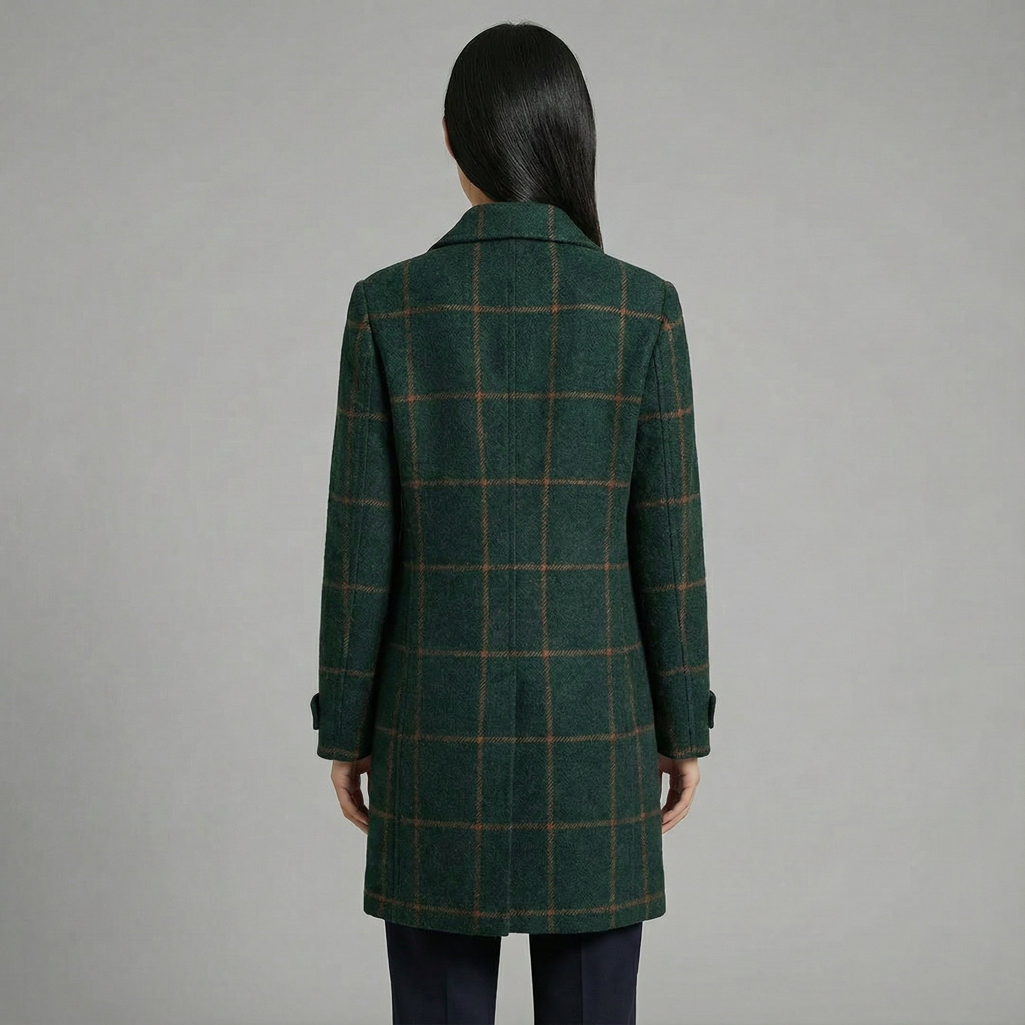 Classic Wool Check Coat for Refined Everyday Wear
