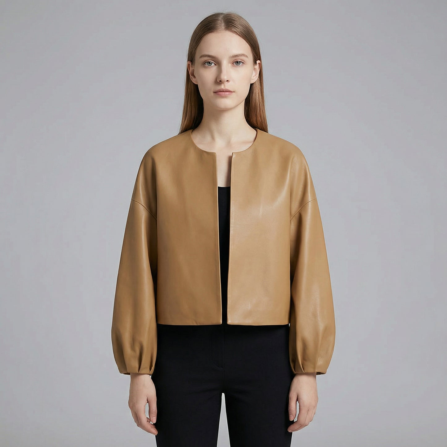 Women’s Vegan Leather Zip-Up Jacket