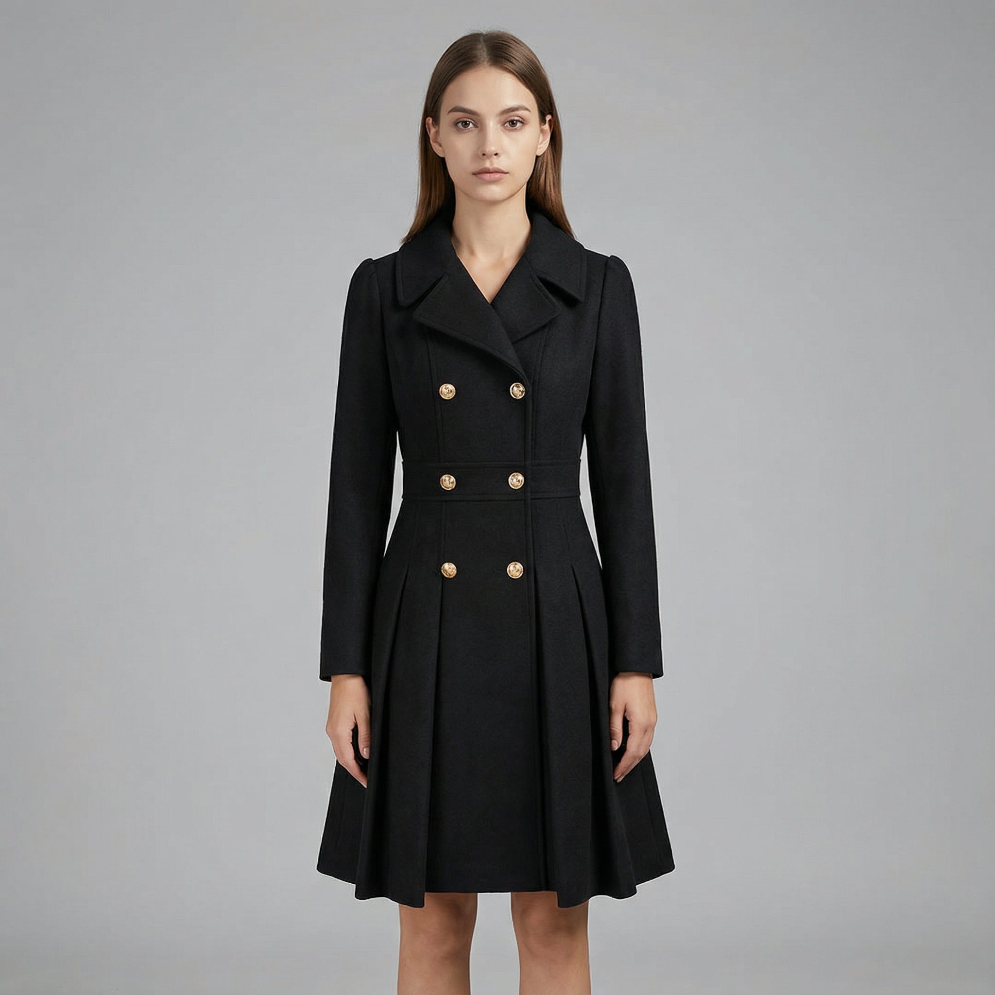 Classy Double Button Long Sleeve Coat for Everyday Wear