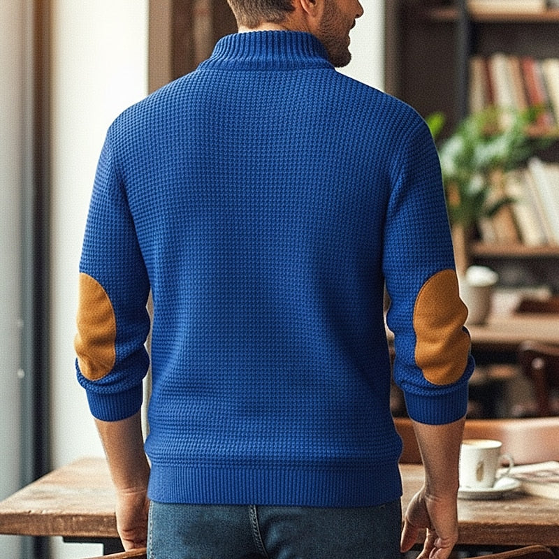Men’s Button Cardigan Classic Waffle Knit Design 1