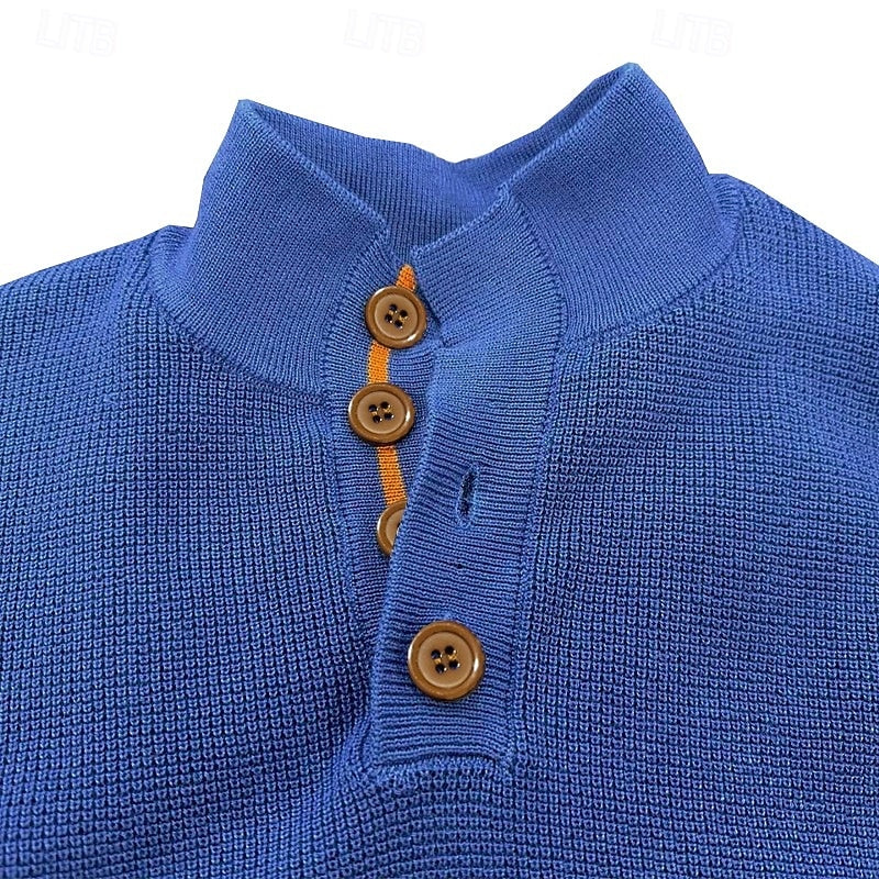 Men’s Button Cardigan Classic Waffle Knit Design 5