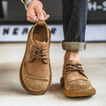 Men’s Casual Lace-Up Shoes Vintage Leather Design with Cushioned Support 0