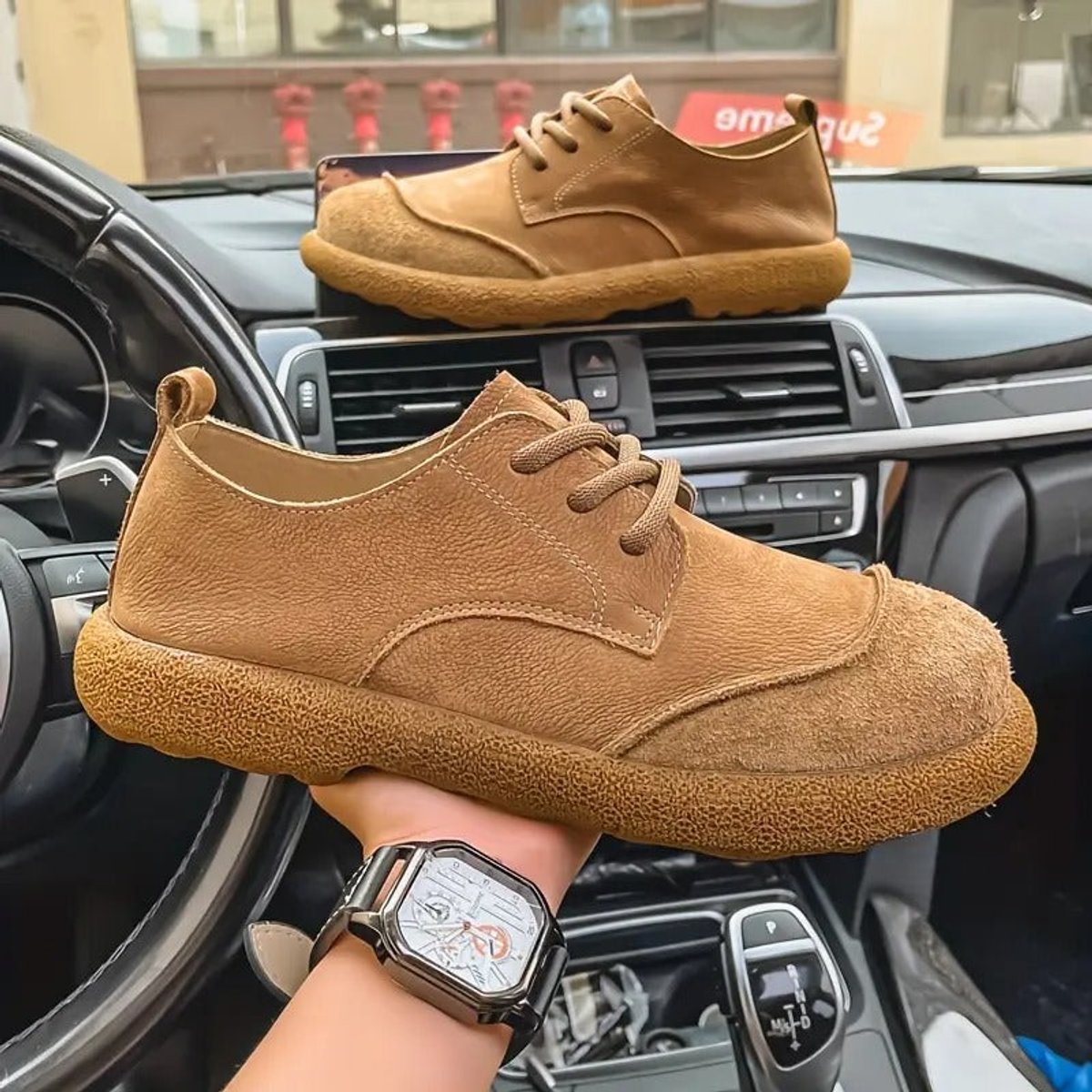 Men’s Casual Lace-Up Shoes Vintage Leather Design with Cushioned Support 3