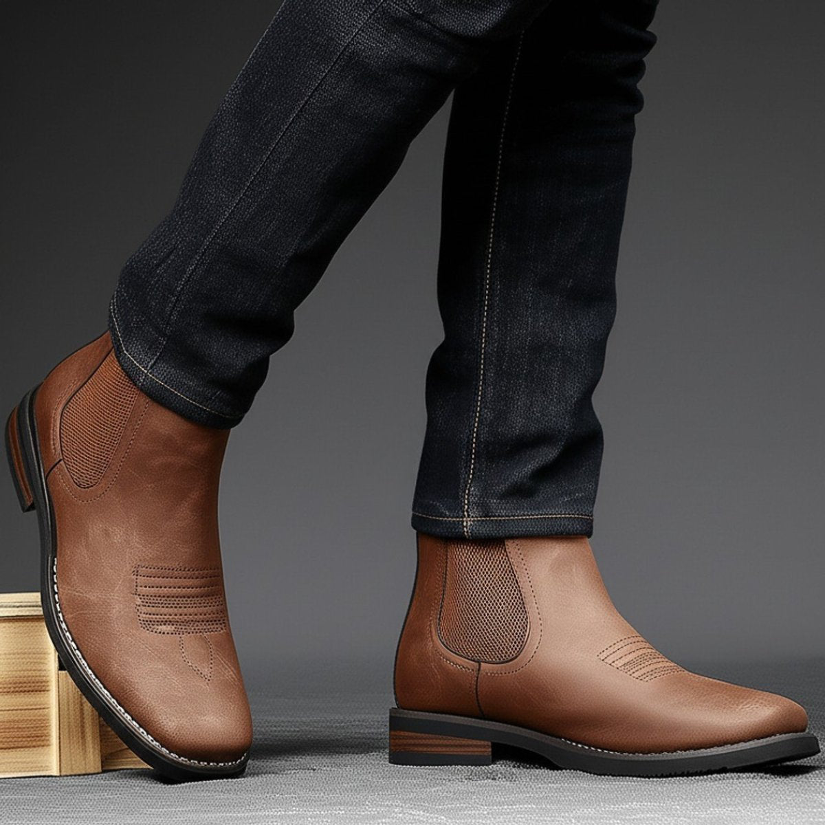 Men’s Chelsea Ankle Boots Western-Inspired Slip-On Design 2