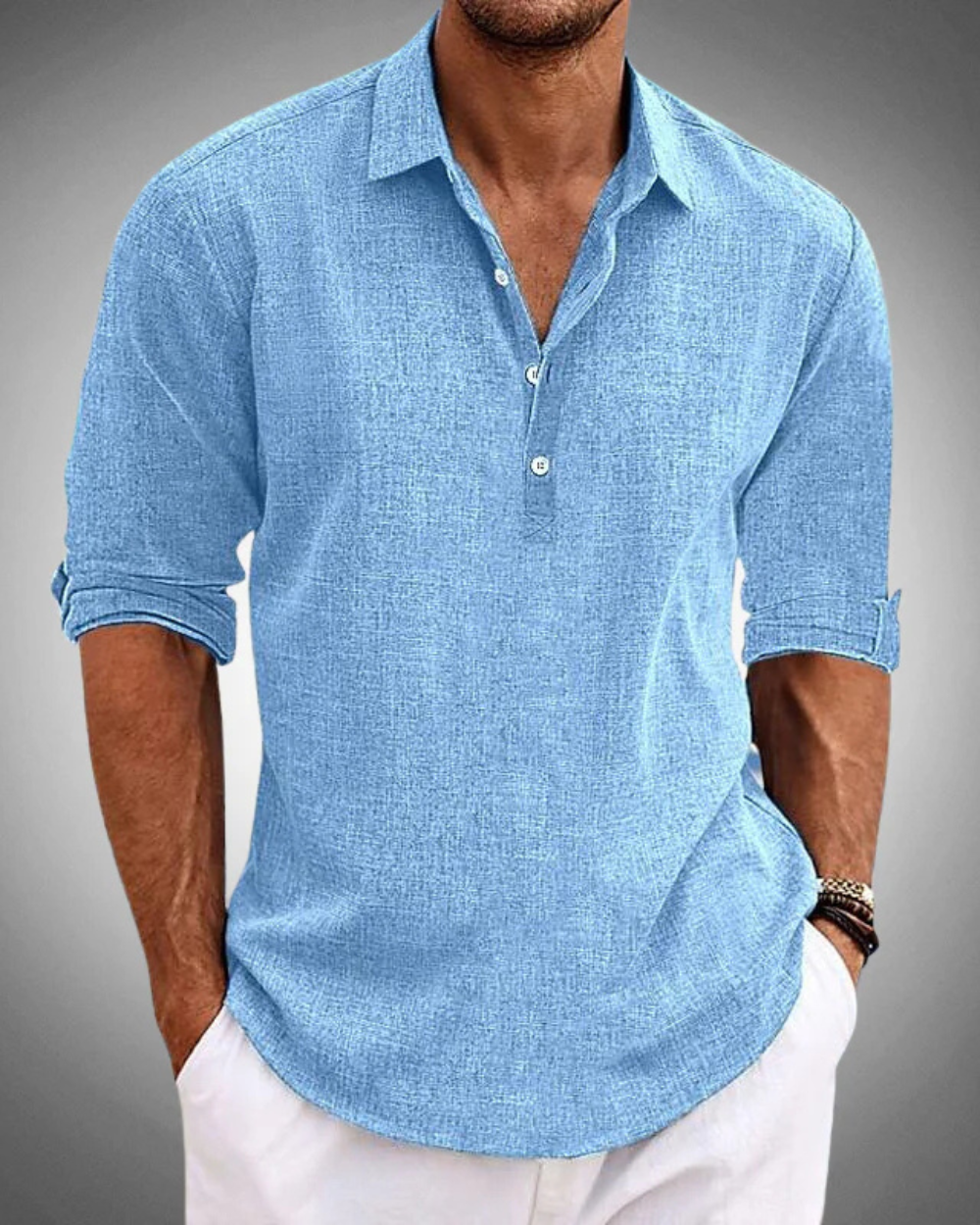 Men’s Classic Button-Front Dress Shirt Timeless and Versatile Style 0