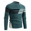 Men’s Colour-Block Sweater Soft Ribbed Crew Neck Design 0