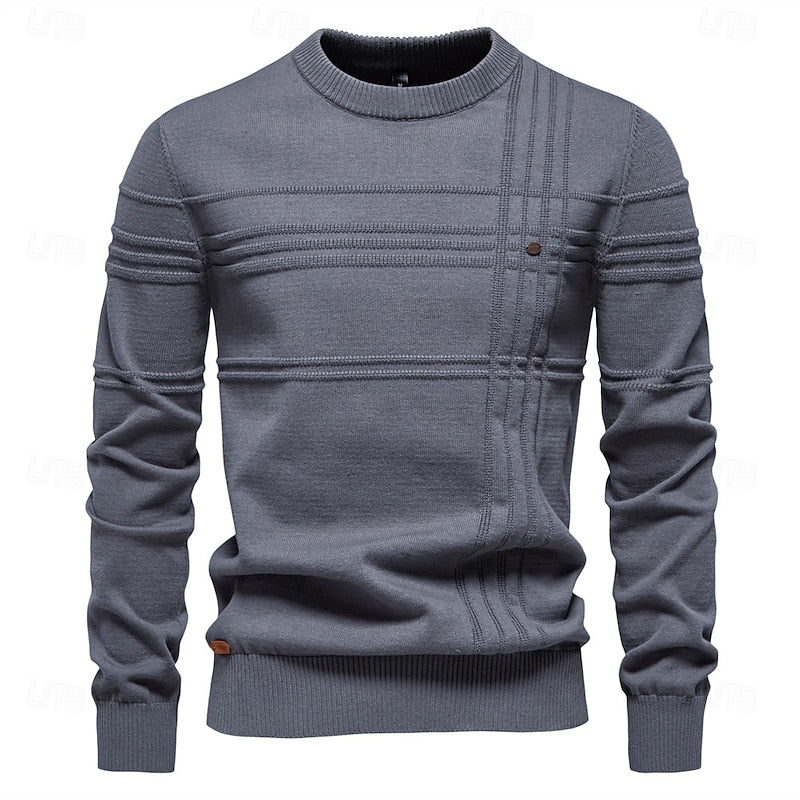 Men’s Crewneck Sweater Textured Design for Comfortable Everyday Wear 0