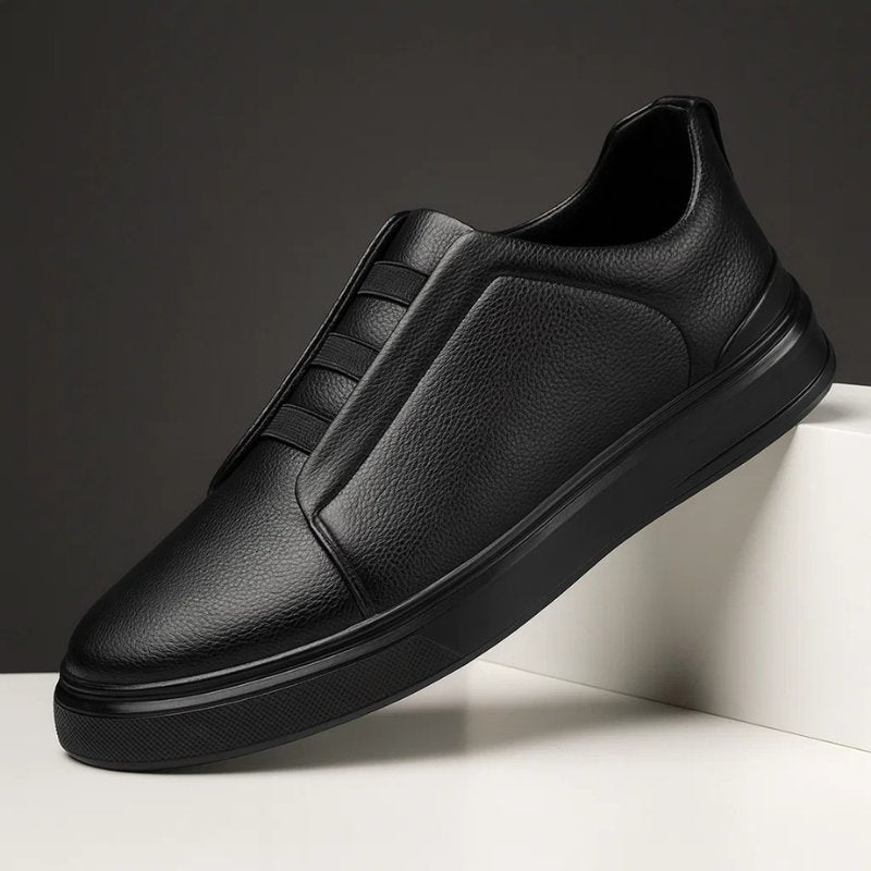Men’s Leather Slip-On Sneakers Casual Style with Elastic Strap 4