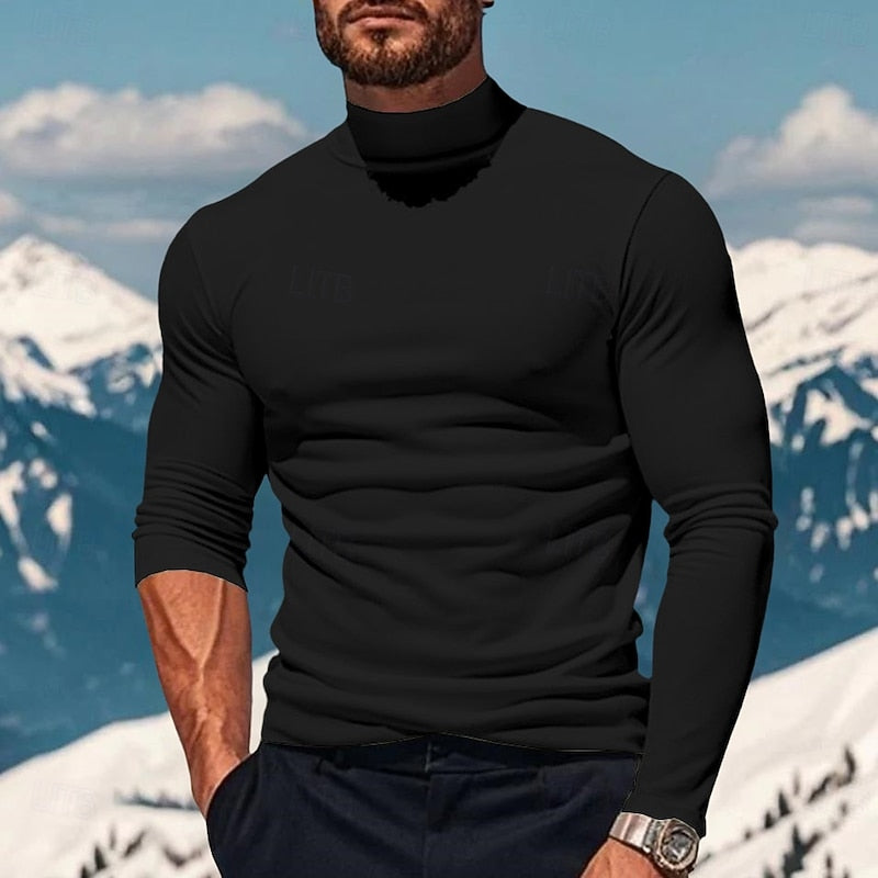 Men’s Mock Neck Long Sleeve Top Tailored Fit 0
