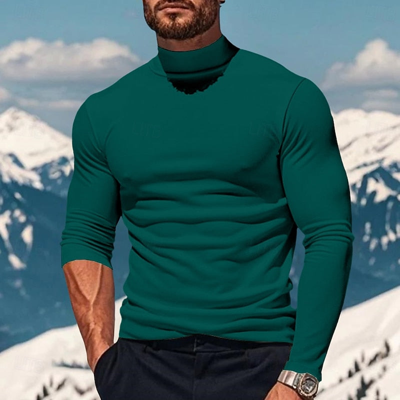 Men’s Mock Neck Long Sleeve Top Tailored Fit 3