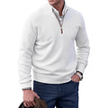 Men’s Quarter-Zip Sweater Regular Fit Knit Pullover for Casual Style 0