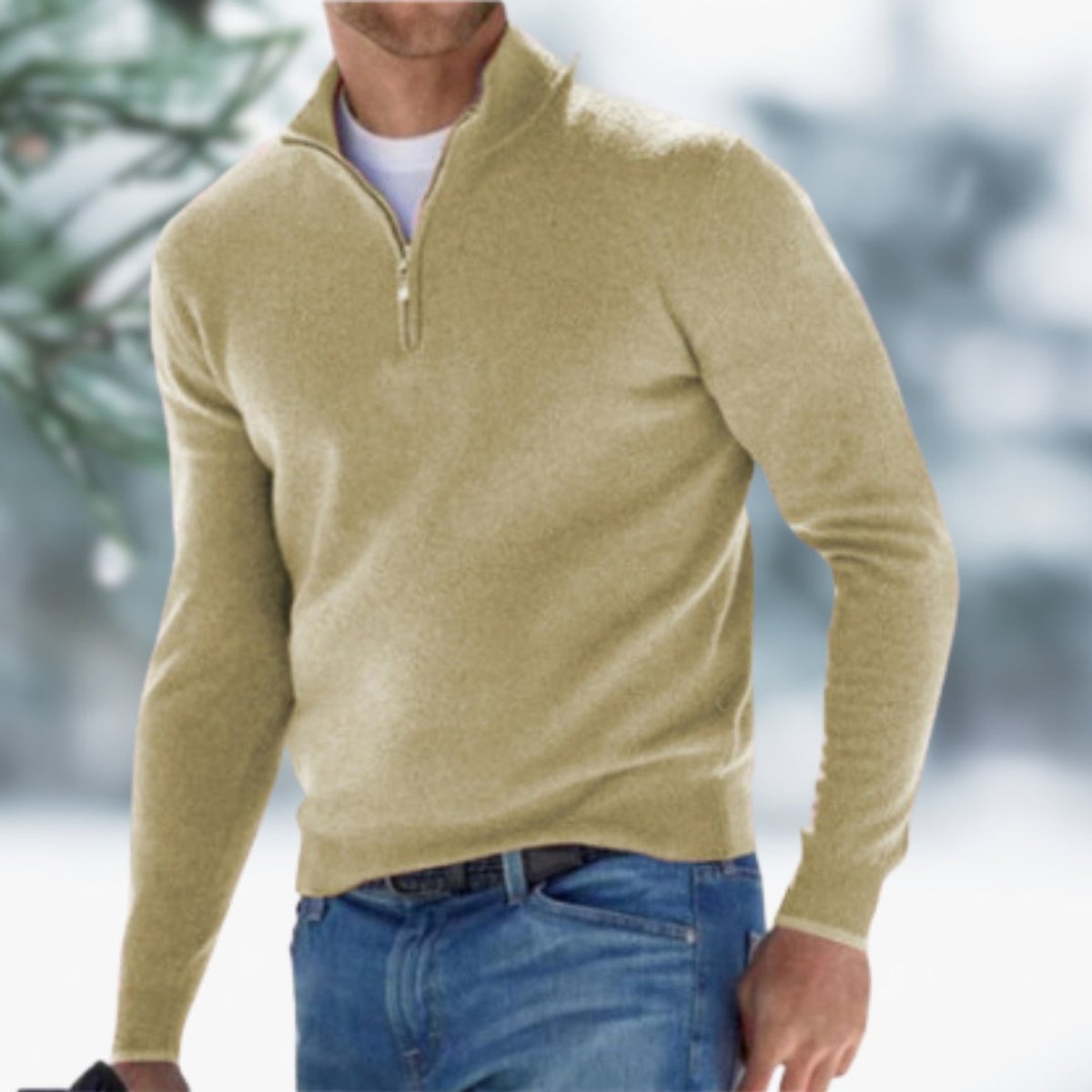 Men’s Quarter-Zip Sweater Soft Knit Fabric Comfortable Fit 7