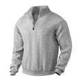 Men's Quarter Zip Sweater Relaxed Fit Cable Knit Design 0