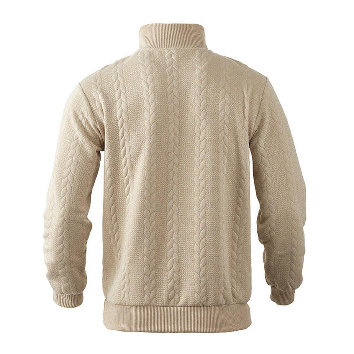Men's Quarter Zip Sweater Relaxed Fit Cable Knit Design 5