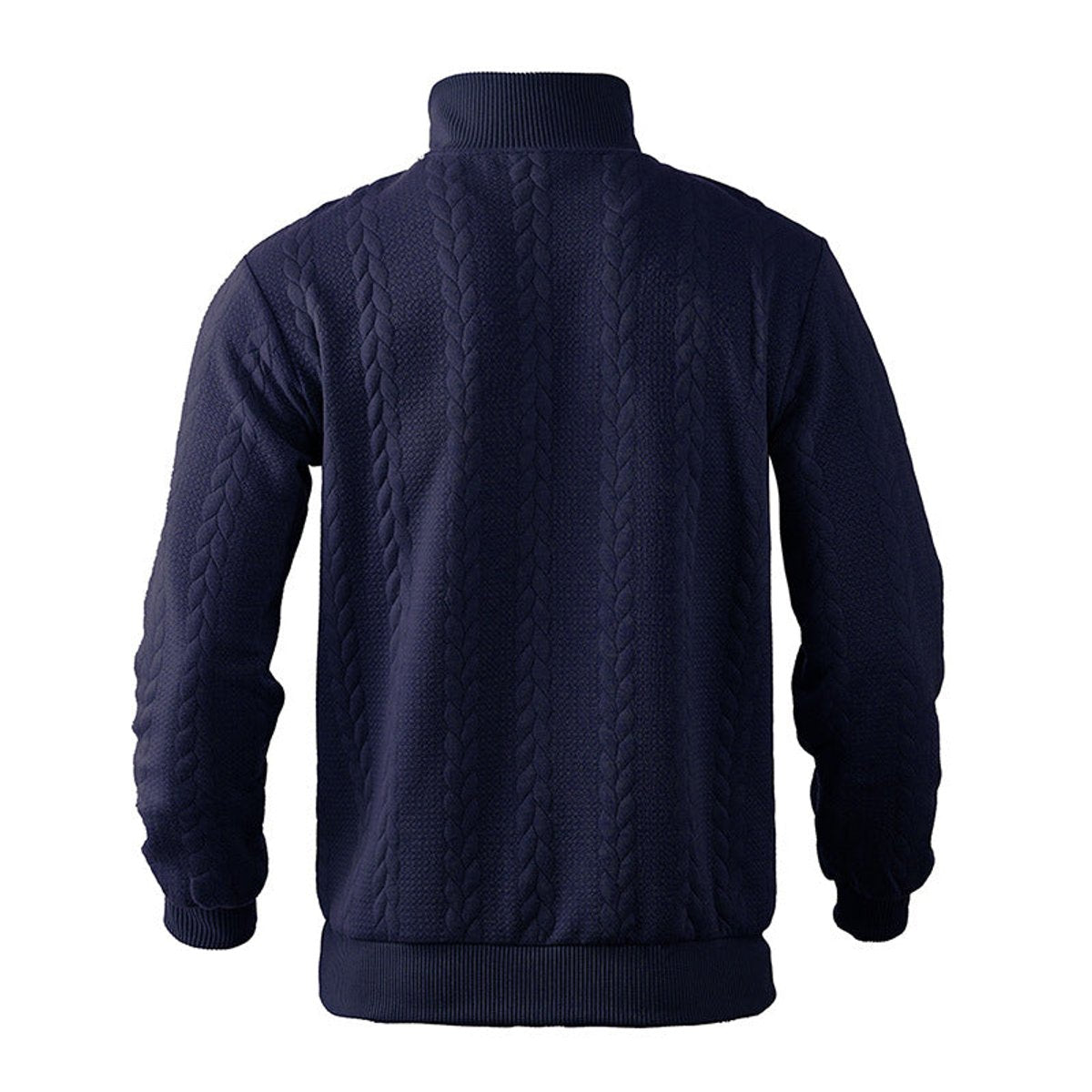 Men's Quarter Zip Sweater Relaxed Fit Cable Knit Design 7
