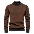 Men's Ribbed Mock Neck Sweater Comfortable Tailored Style 0