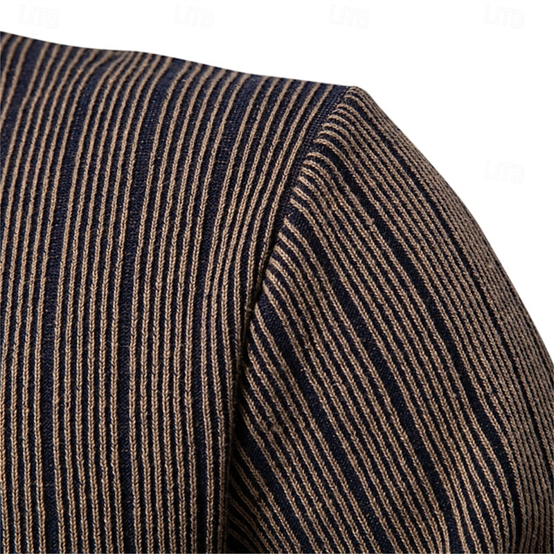 Men's Ribbed Mock Neck Sweater Comfortable Tailored Style 3