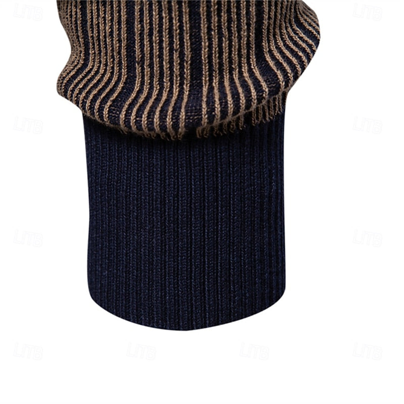 Men's Ribbed Mock Neck Sweater Comfortable Tailored Style 4