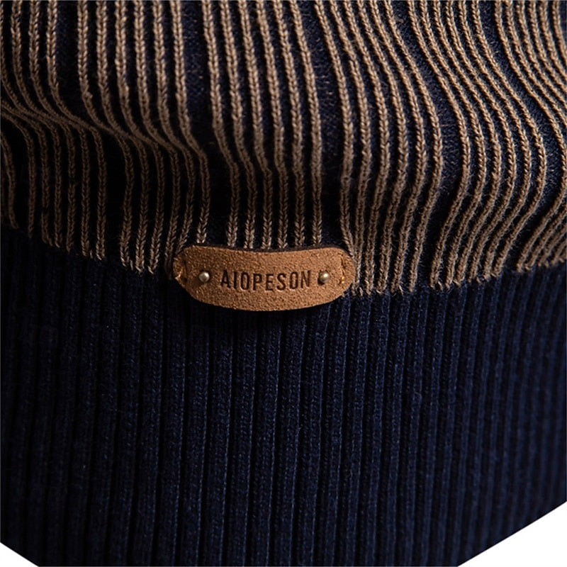 Men's Ribbed Mock Neck Sweater Comfortable Tailored Style 5