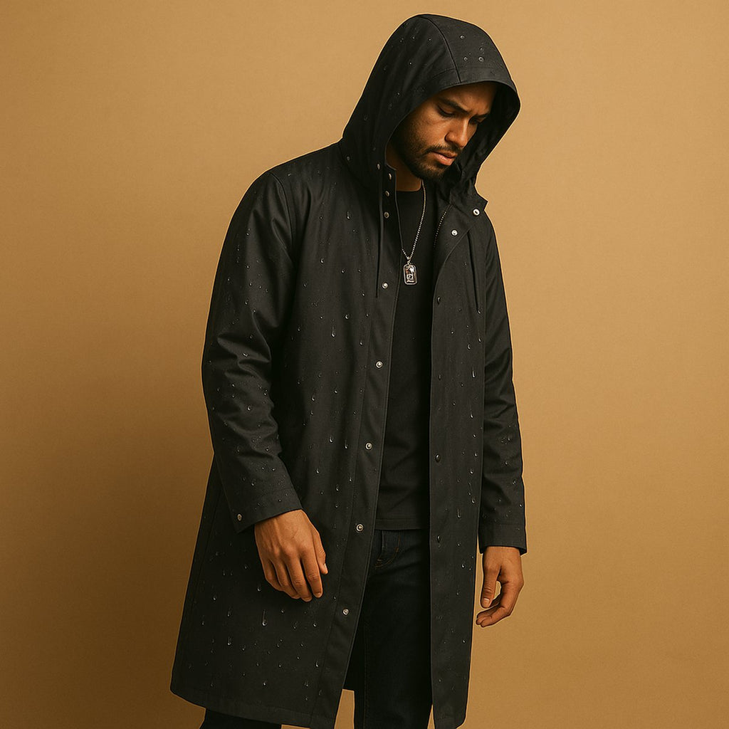 Men's Waterproof Rain Jacket Hooded Relaxed Fit Design 2