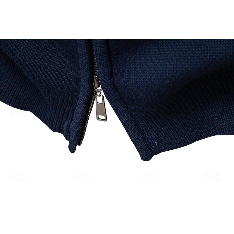 Men’s Zip-Up Cardigan Classic Fair Isle Design for Winter 4