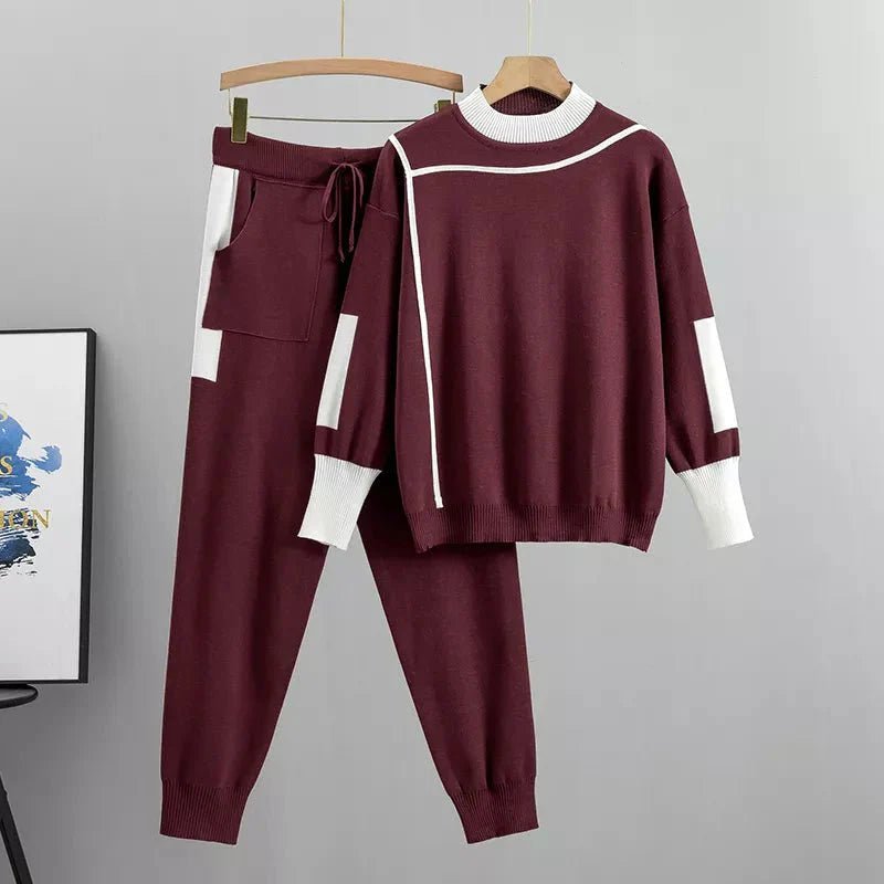 Plus Size Women's Tracksuit Set Cozy Sweater and Jogger Outfit 0