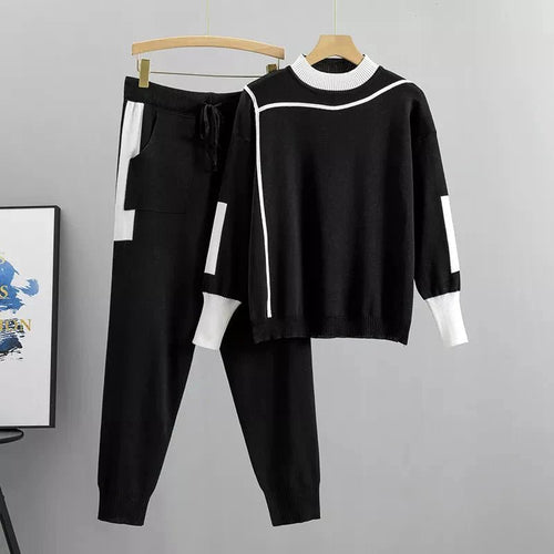 Plus Size Women's Tracksuit Set Cozy Sweater and Jogger Outfit 1