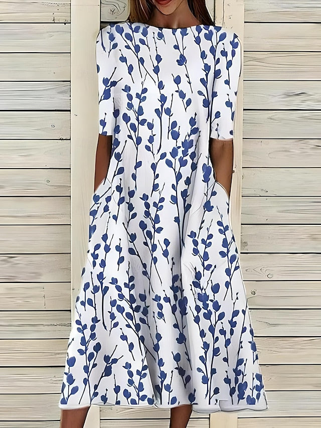 Women’s A-Line Dress Floral Print for Summer Days 0
