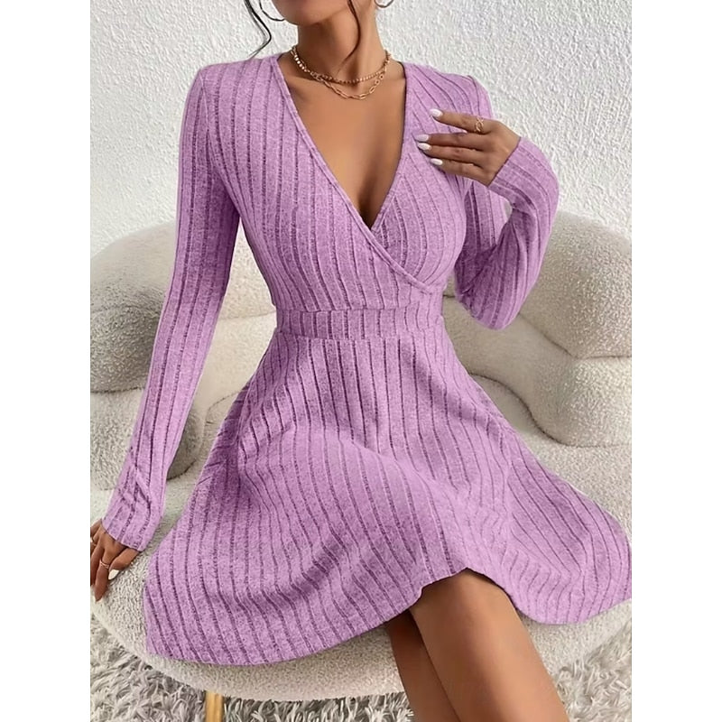 Women’s A-Line Dress Wrap Neckline Elegant Silhouette 5