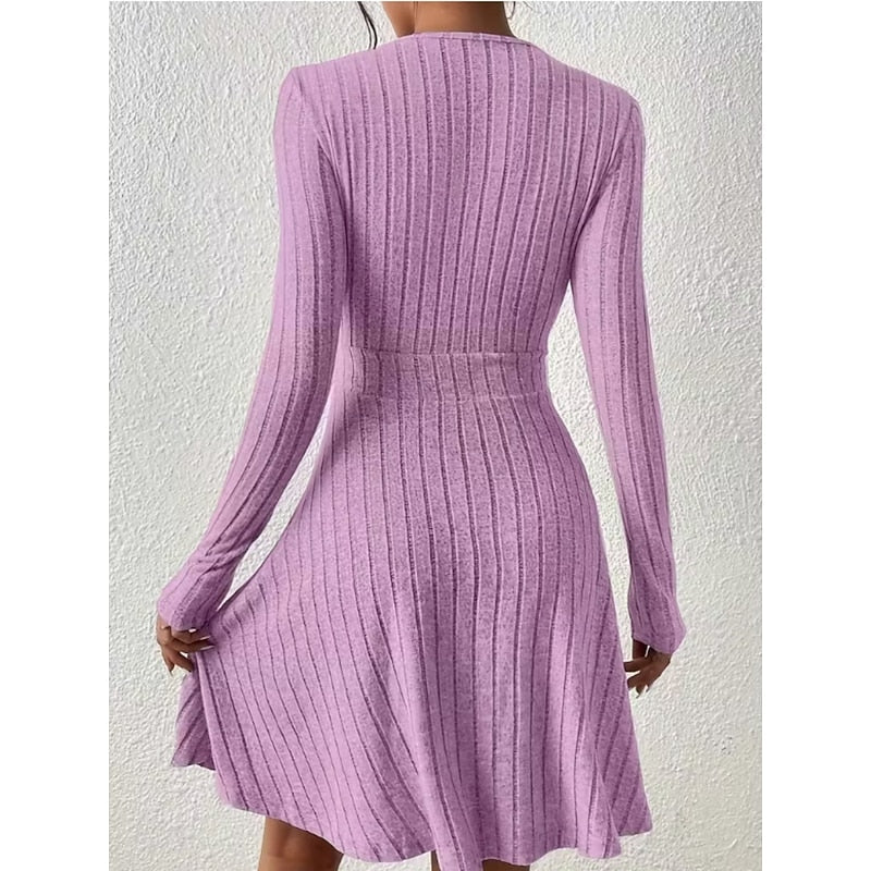 Women’s A-Line Dress Wrap Neckline Elegant Silhouette 6
