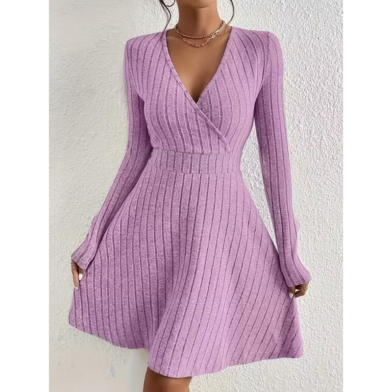 Women’s A-Line Dress Wrap Neckline Elegant Silhouette 7