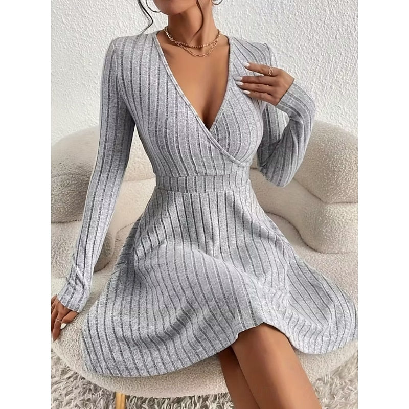 Women’s A-Line Dress Wrap Neckline Elegant Silhouette 8