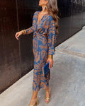 Women’s A-Line Maxi Dress Elegant Print for Formal Occasions 0