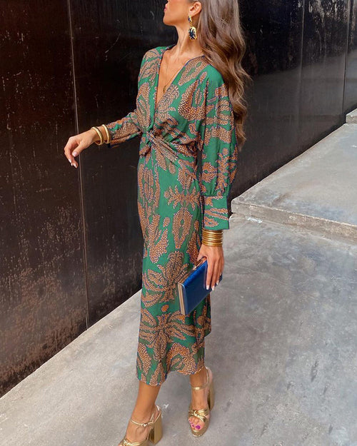 Women’s A-Line Maxi Dress Elegant Print for Formal Occasions 1
