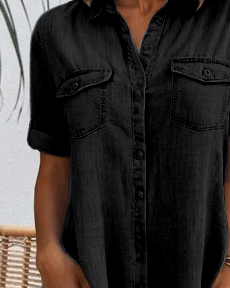 Women’s A-Line Mini Dress Classic Button-Down Style 5