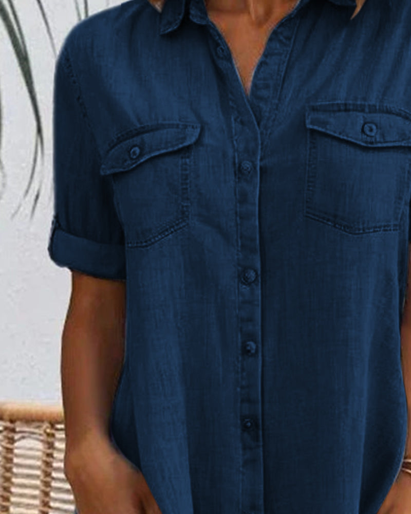 Women’s A-Line Mini Dress Classic Button-Down Style 7