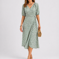 Women’s Abstract Print Midi Dress Lightweight Summer Style 0