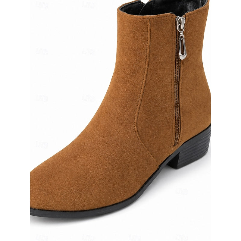 Women’s Ankle Boots Side-Zip Block Heel Design 2