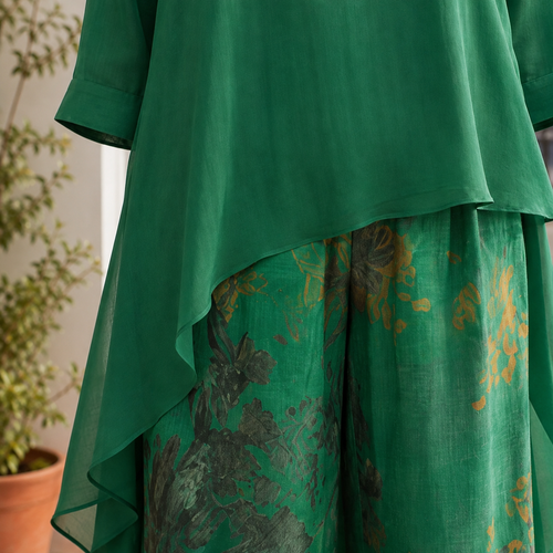 Women’s Asymmetric Tunic and Wide-Leg Pants Set Relaxed Fit 1