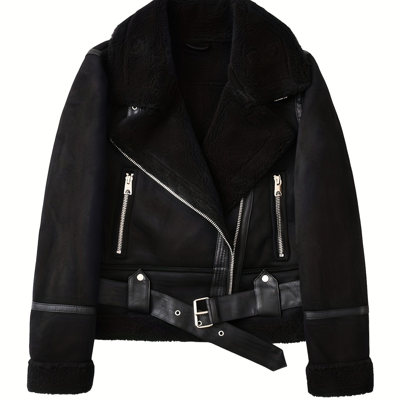 Women’s Aviator Jacket Classic Warm Design with Belted Waist 8