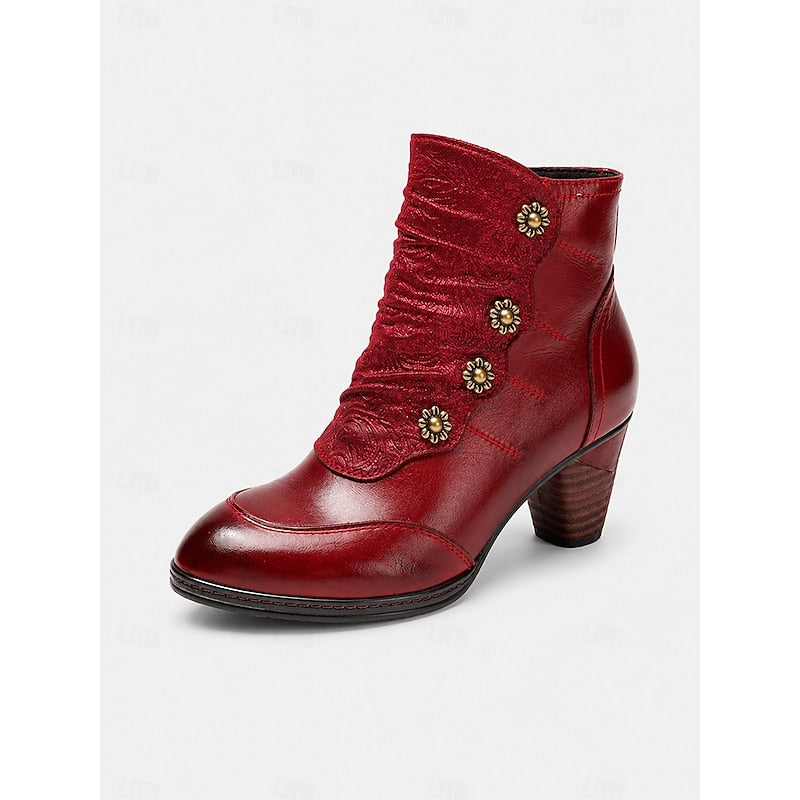Women’s Black Ankle Boots Comfortable Block Heel Design 5