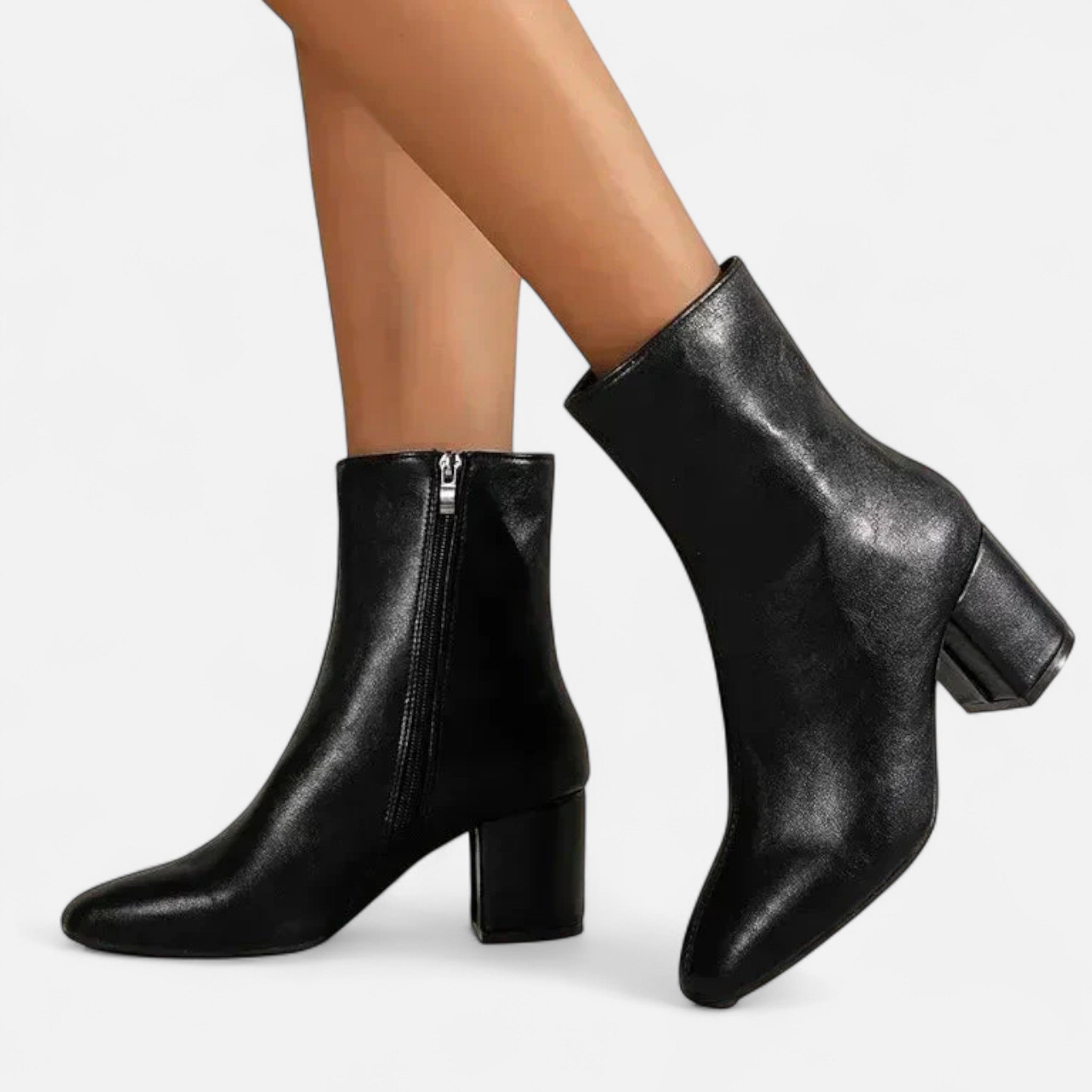 Women’s Black Ankle Boots Stylish Block Heel Design 6