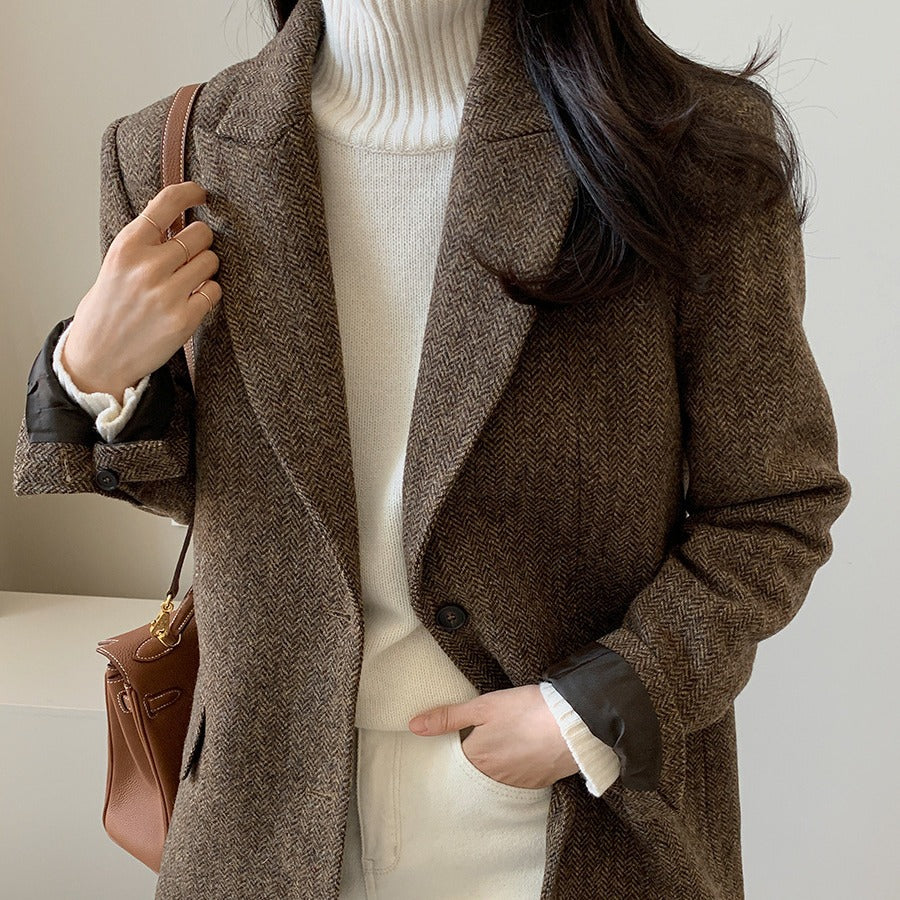Women's Black Blazer Classic Versatile Office Style 0