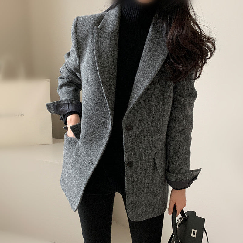 Women's Black Blazer Classic Versatile Office Style 1
