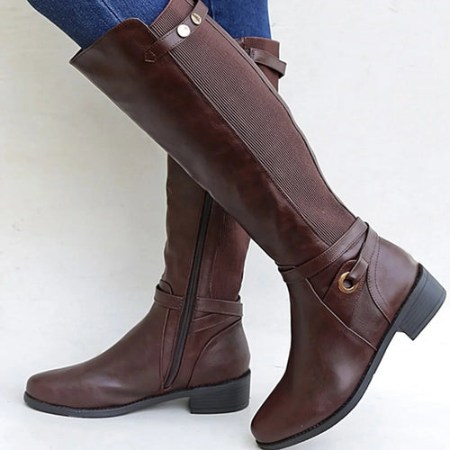 Women’s Black Leather Boots Stylish and Comfortable Design 0