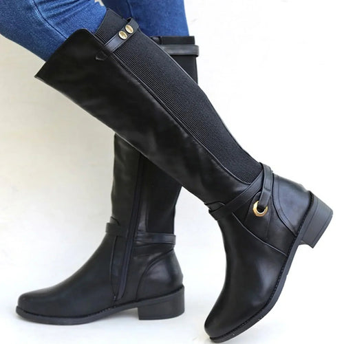 Women’s Black Leather Boots Stylish and Comfortable Design 1