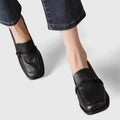 Women’s Black Loafers Classic Square Toe Design for Stylish Comfort 0