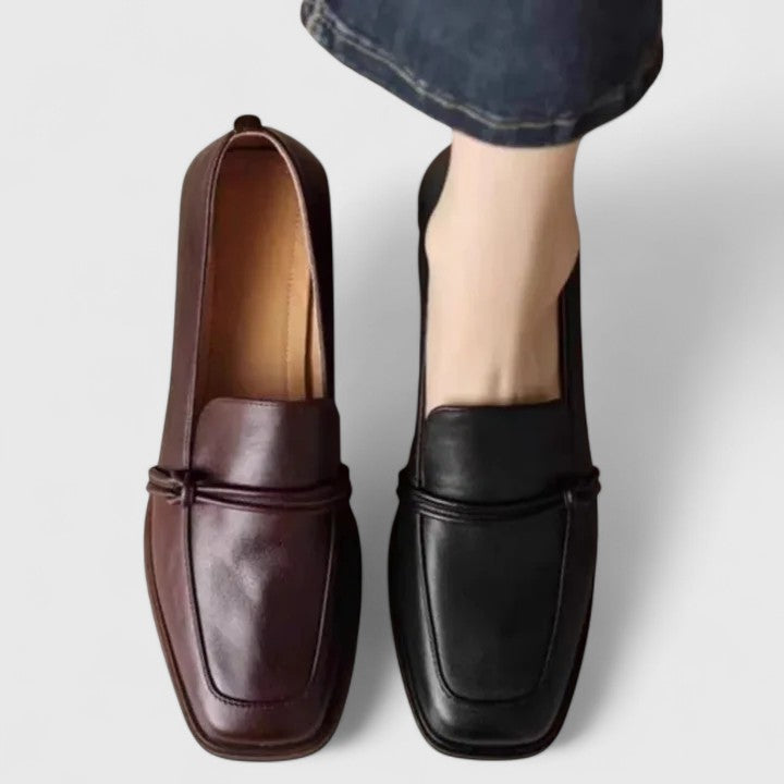 Women’s Black Loafers Classic Square Toe Design for Stylish Comfort 2