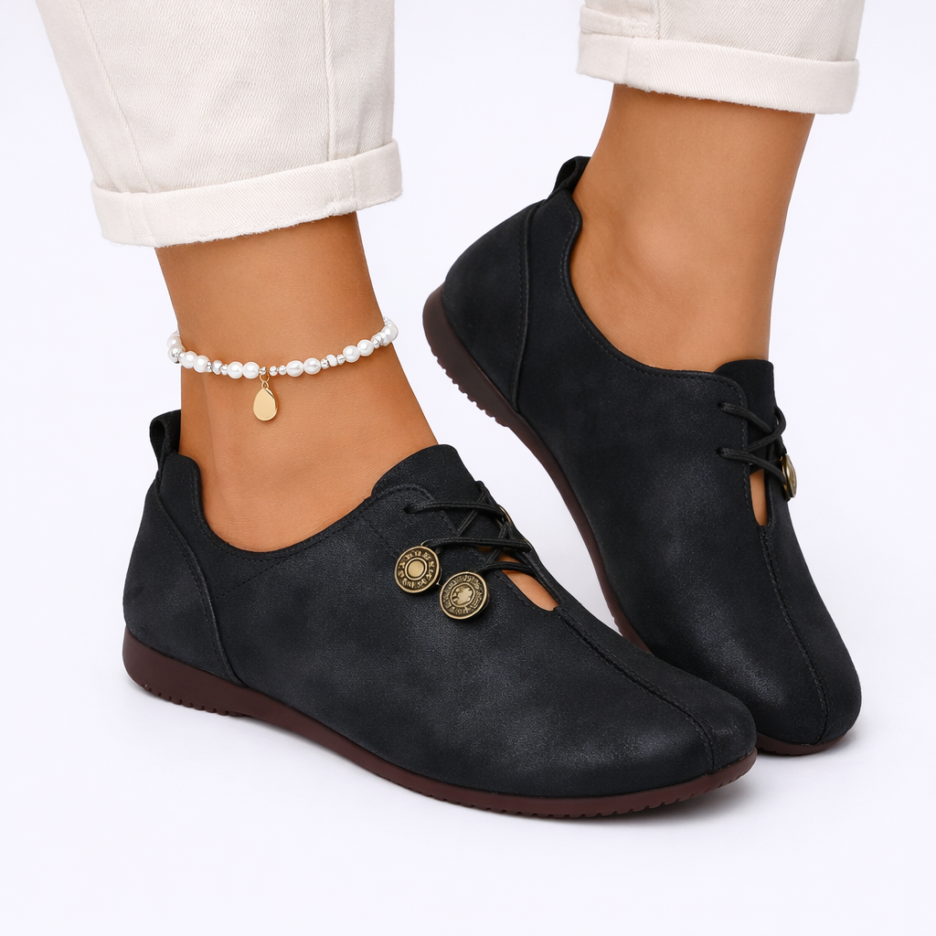 Women’s Black Loafers Lightweight Slip-On Comfort Design 2